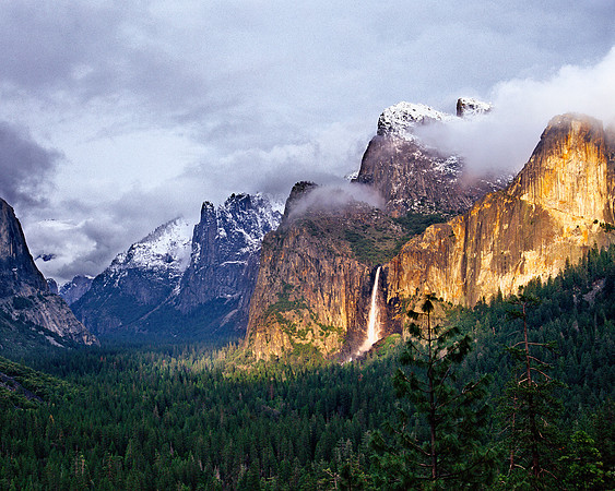 Bridalveil falls sunset